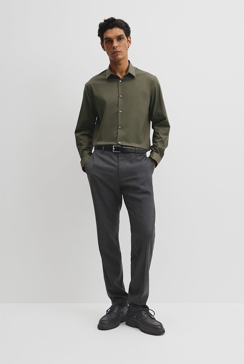 Slim Fit Stretch Cotton Shirt