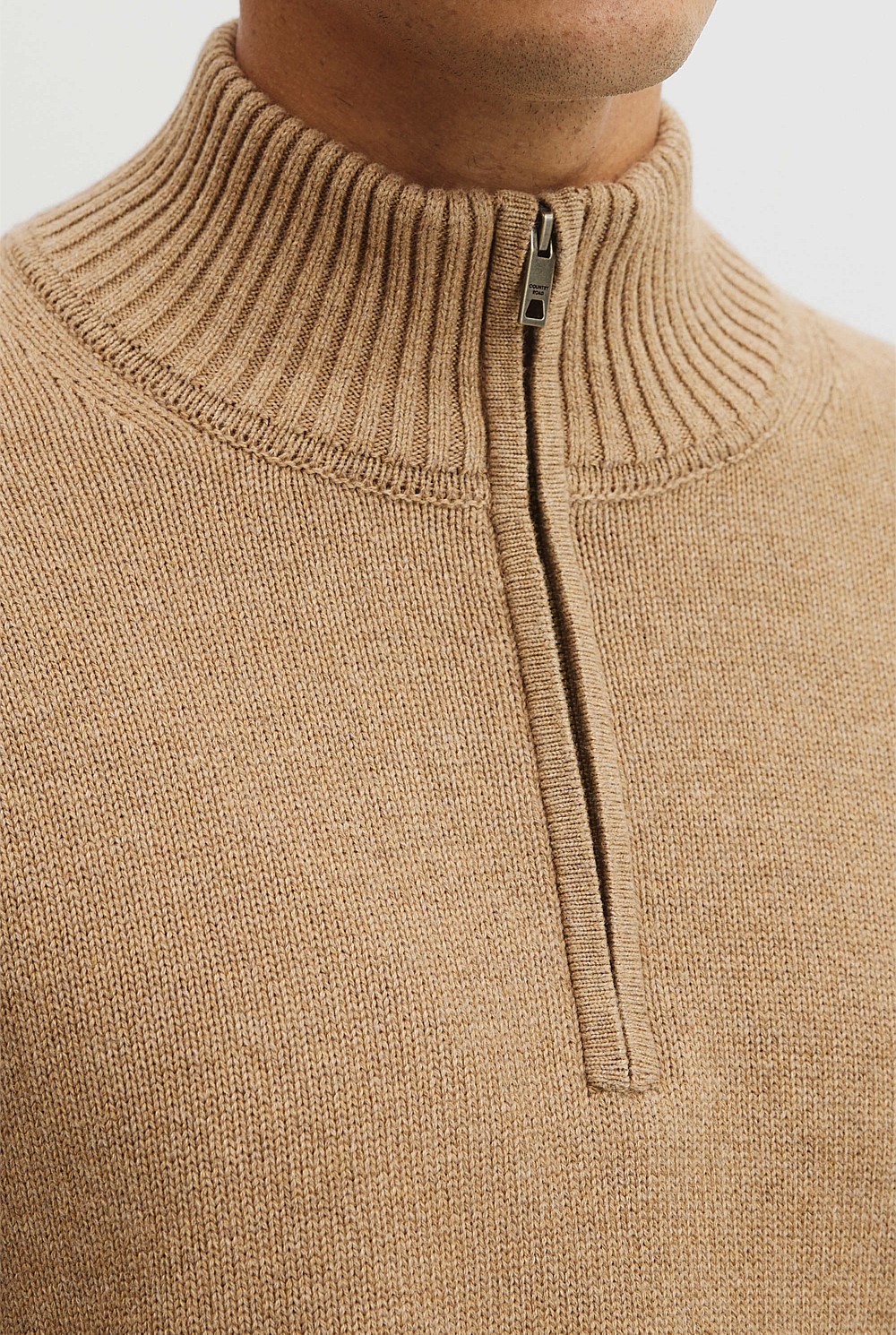 Australian Good Earth Cotton Half Zip Knit