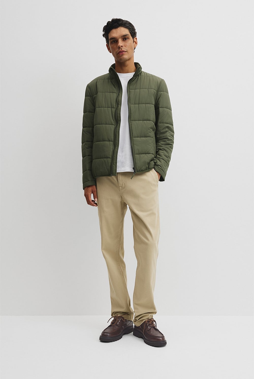 Quilted Funnel Neck Jacket
