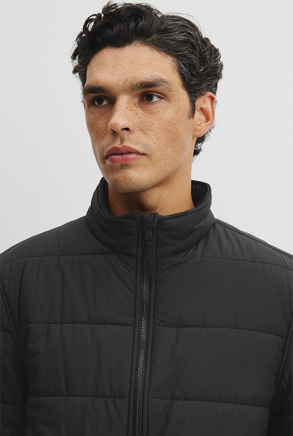 Quilted Funnel Neck Jacket