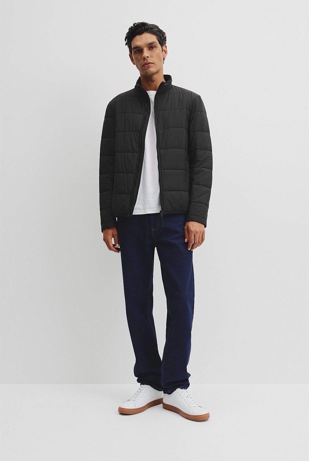 Quilted Funnel Neck Jacket