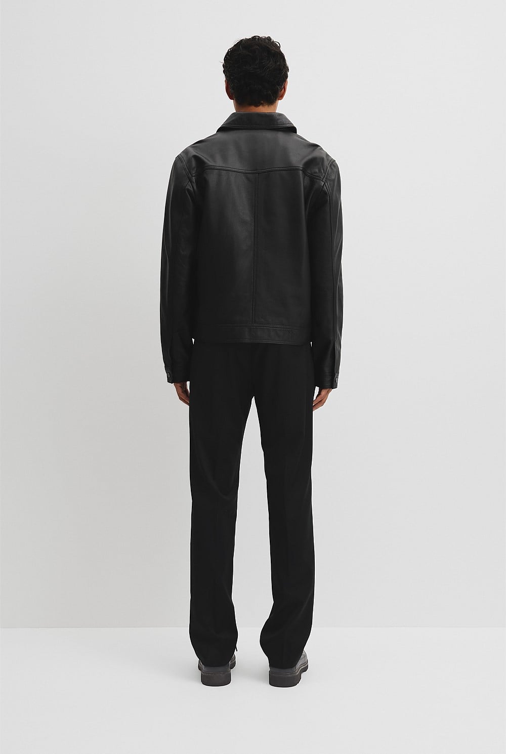 Leather Zip Through Jacket