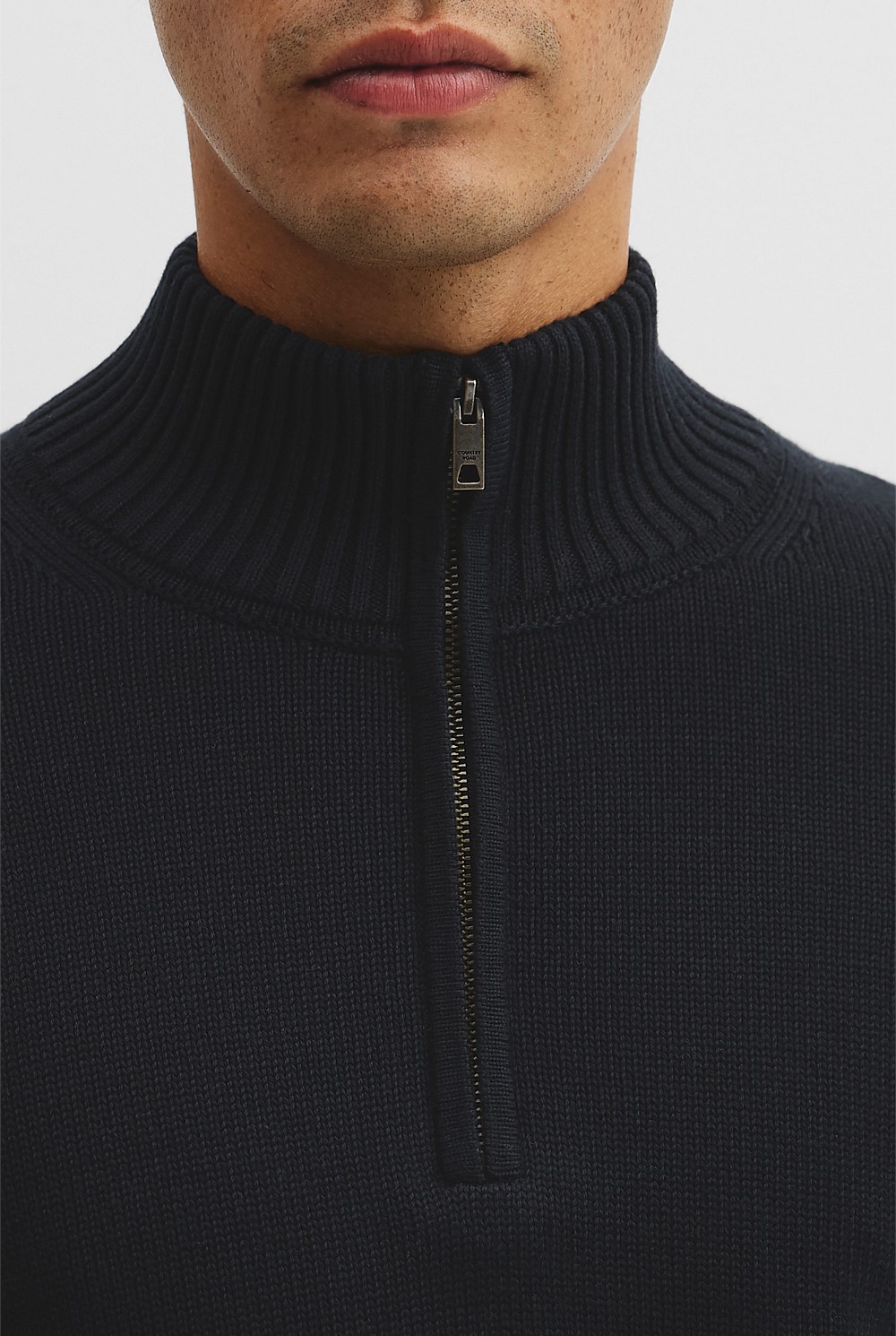 Australian Good Earth Cotton Half Zip Knit