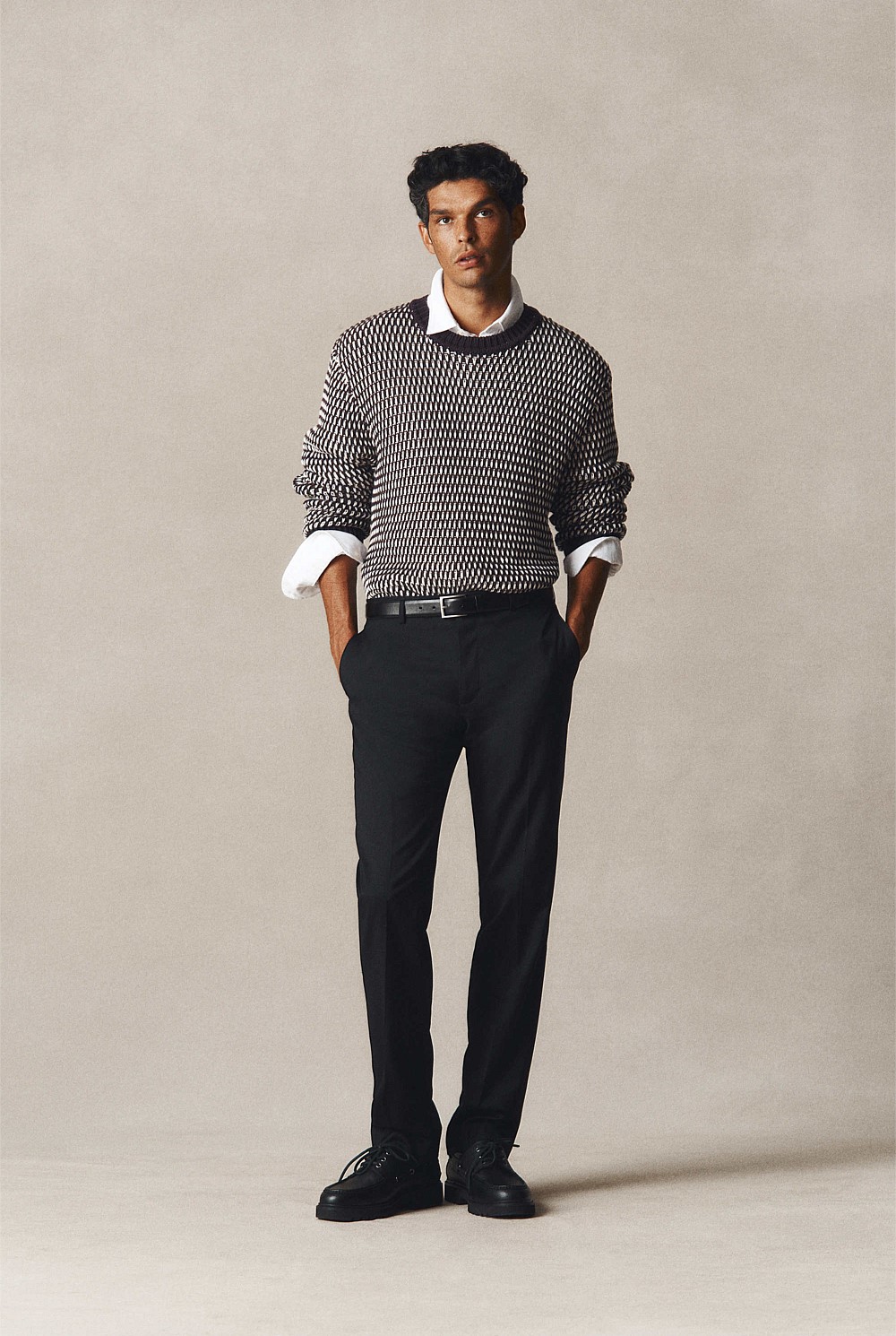 Australian Good Earth Cotton Stitch Crew Neck Knit