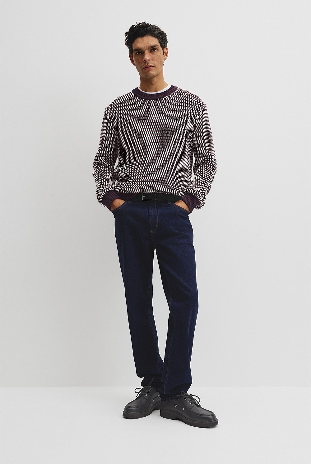 Australian Good Earth Cotton Stitch Crew Neck Knit