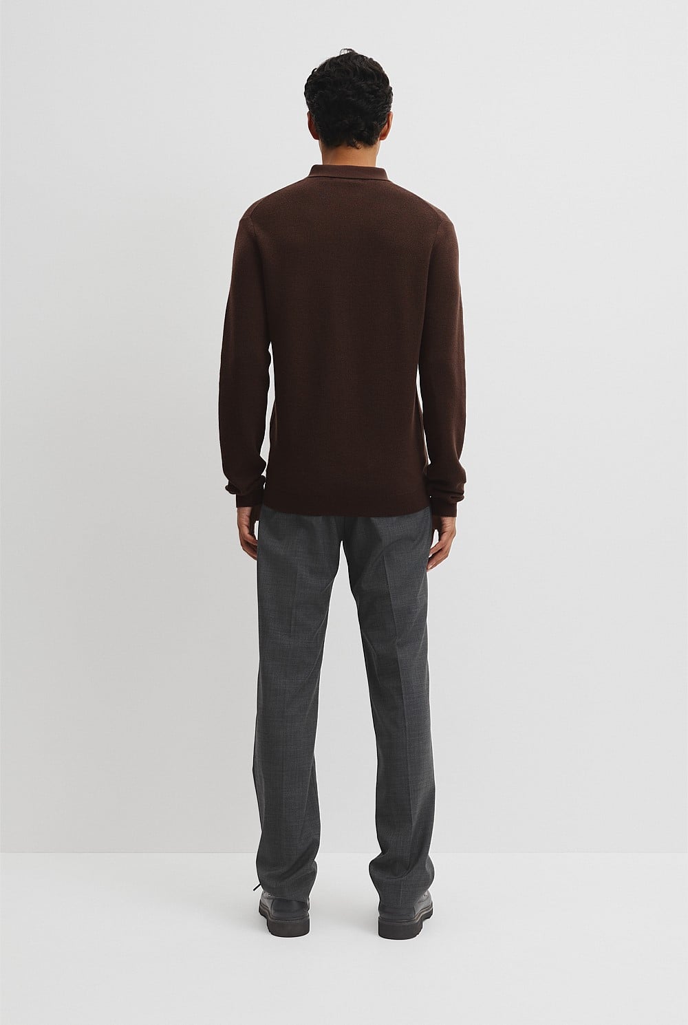 Australian Merino Textured Polo Knit