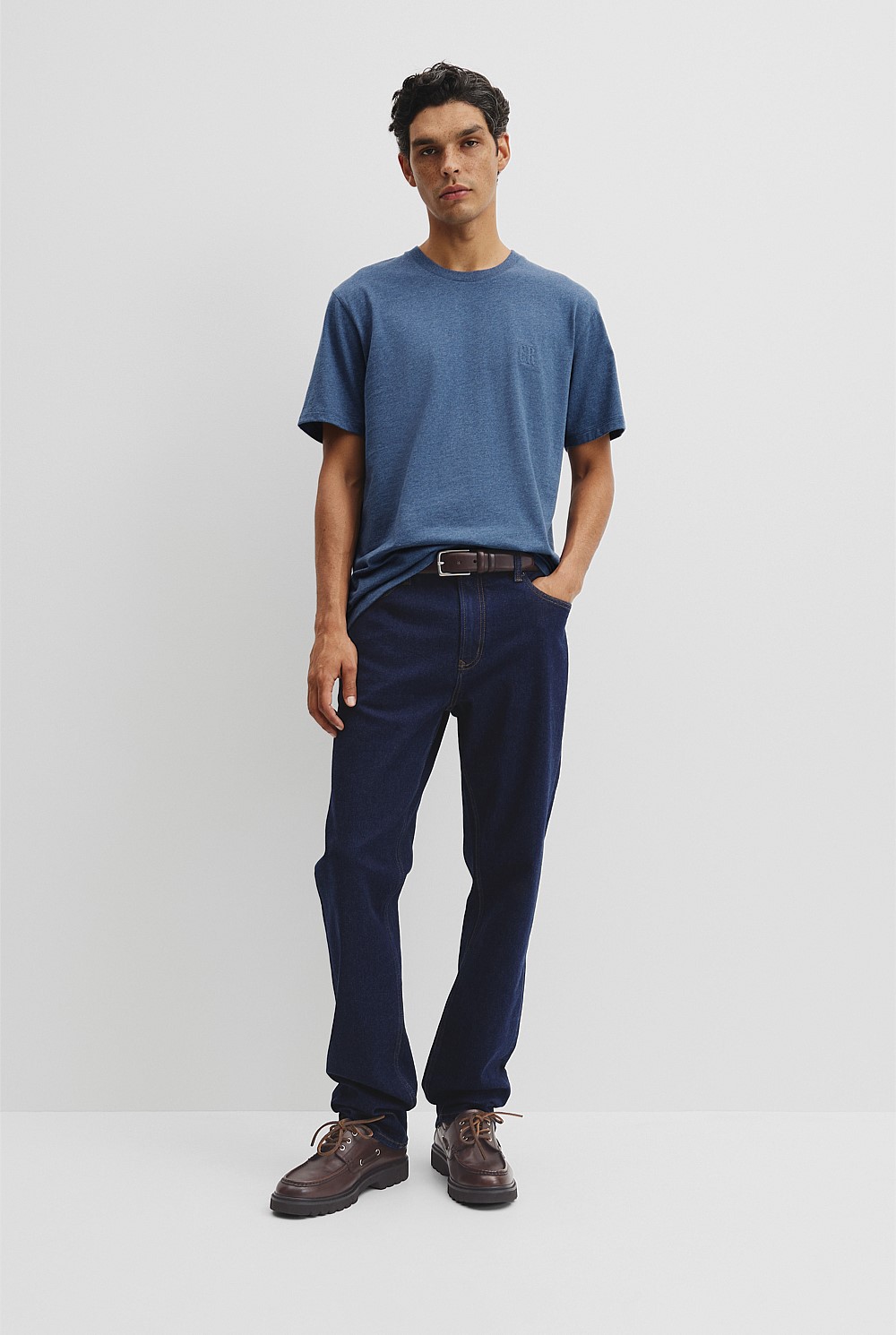 Brushed Melange Cotton T-shirt