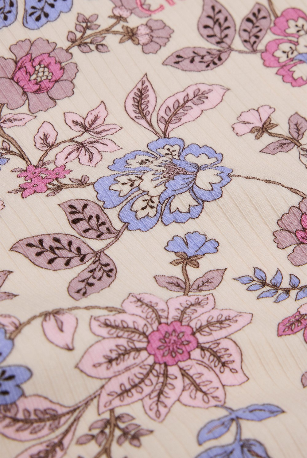 Organically Grown Cotton Blend Rib Puff Sleeve Top