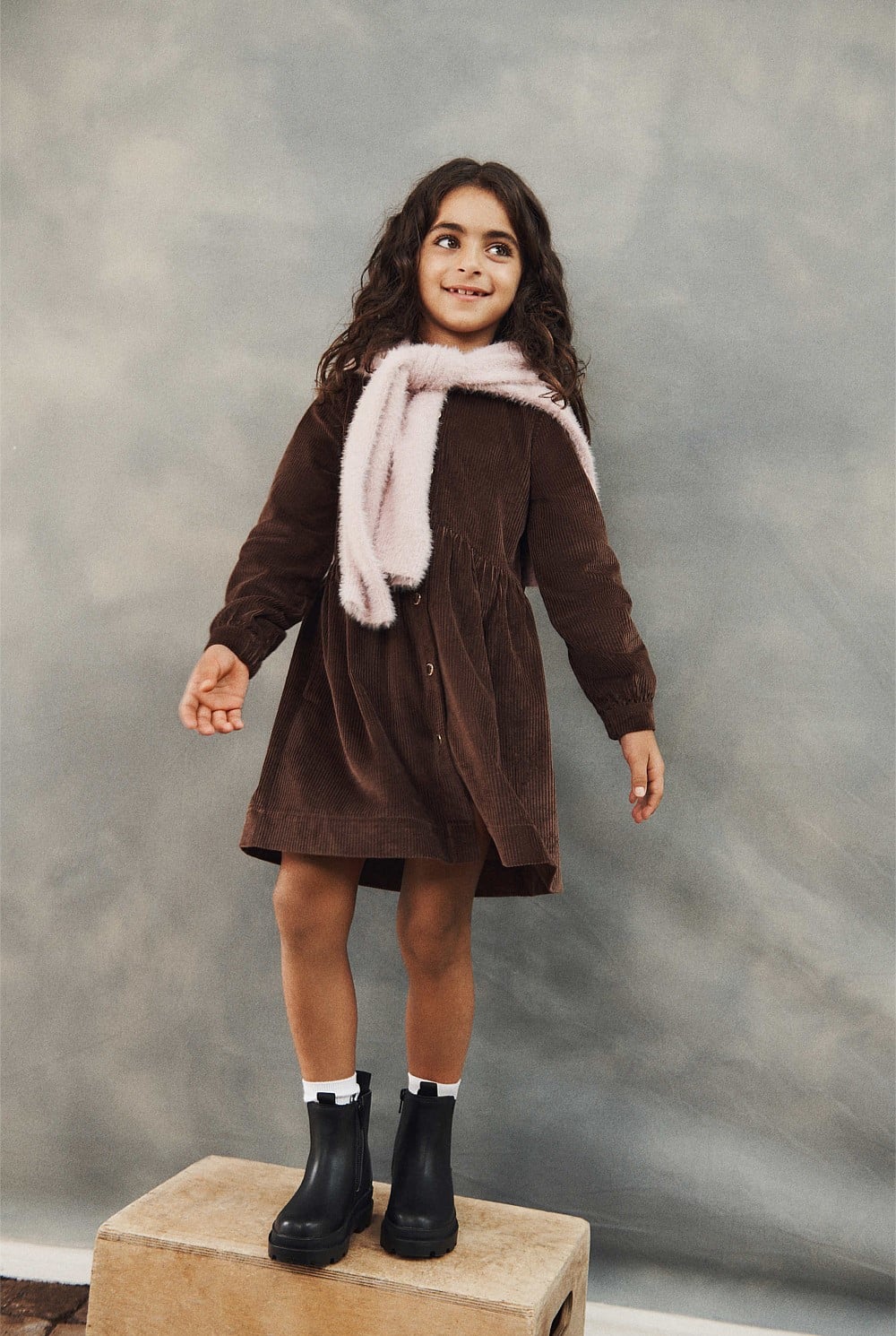 Organically Grown Cotton Cord Button Through Dress