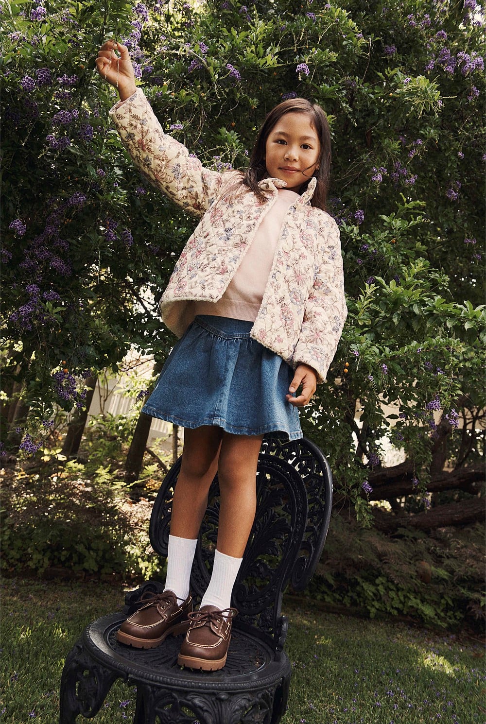 Organically Grown Cotton Print Sherpa Lined Jacket