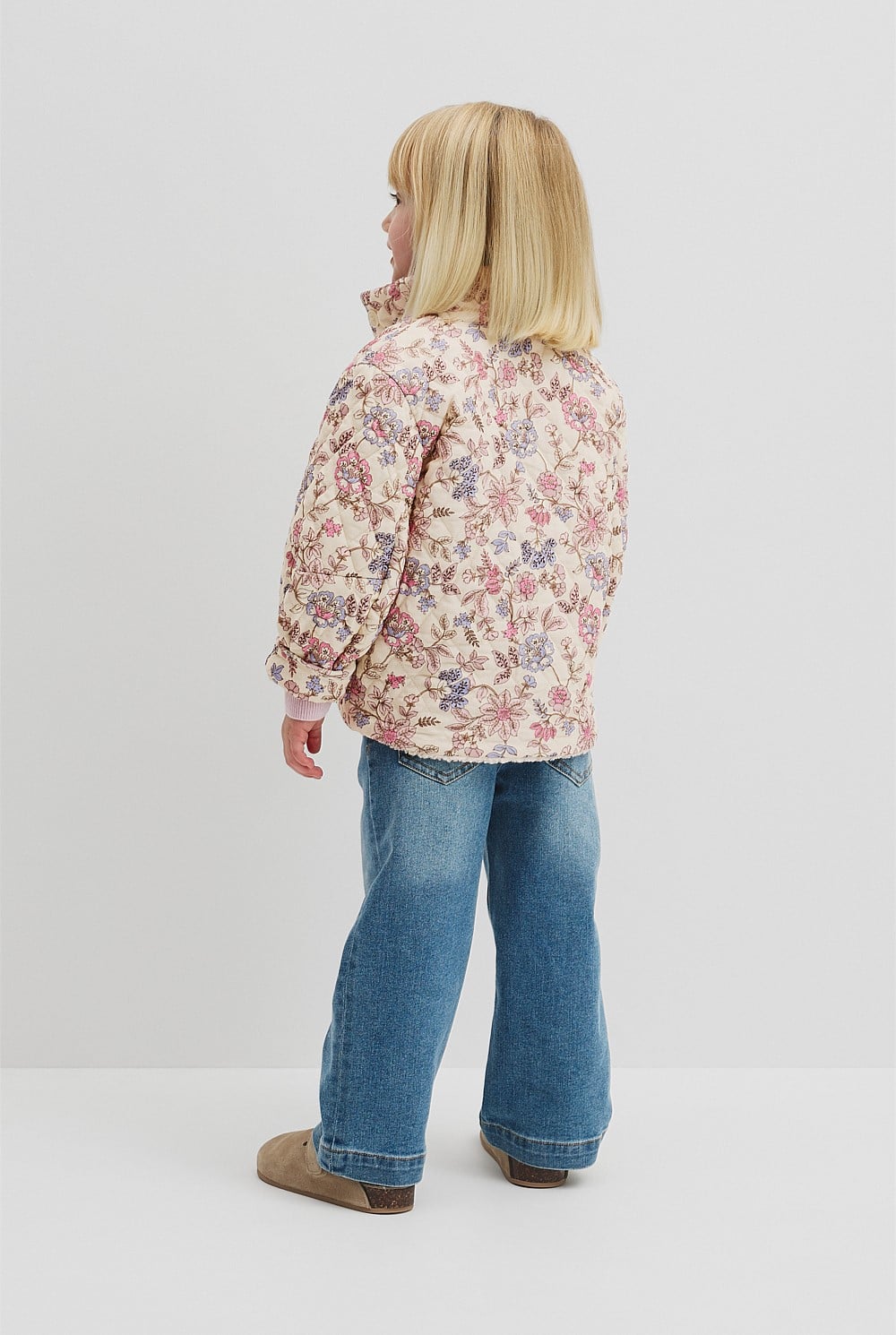 Organically Grown Cotton Print Sherpa Lined Jacket