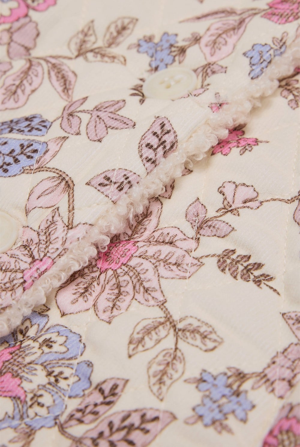 Organically Grown Cotton Print Sherpa Lined Jacket