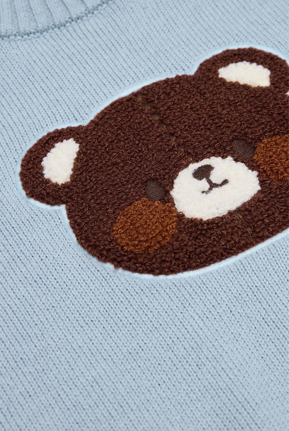 Cotton Bear Applique Knit
