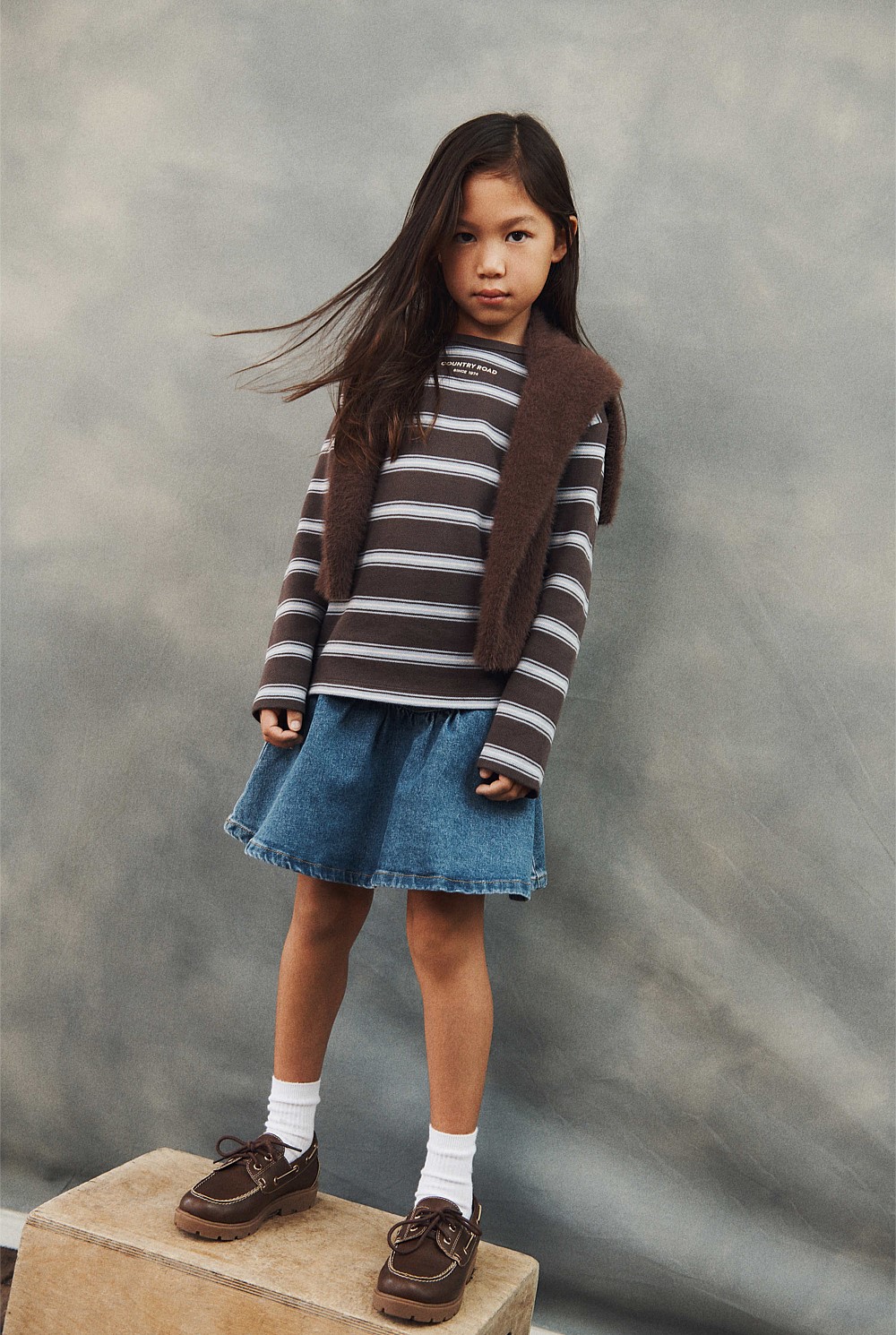 Organically Grown Cotton Stripe Long Sleeve Pique T-Shirt