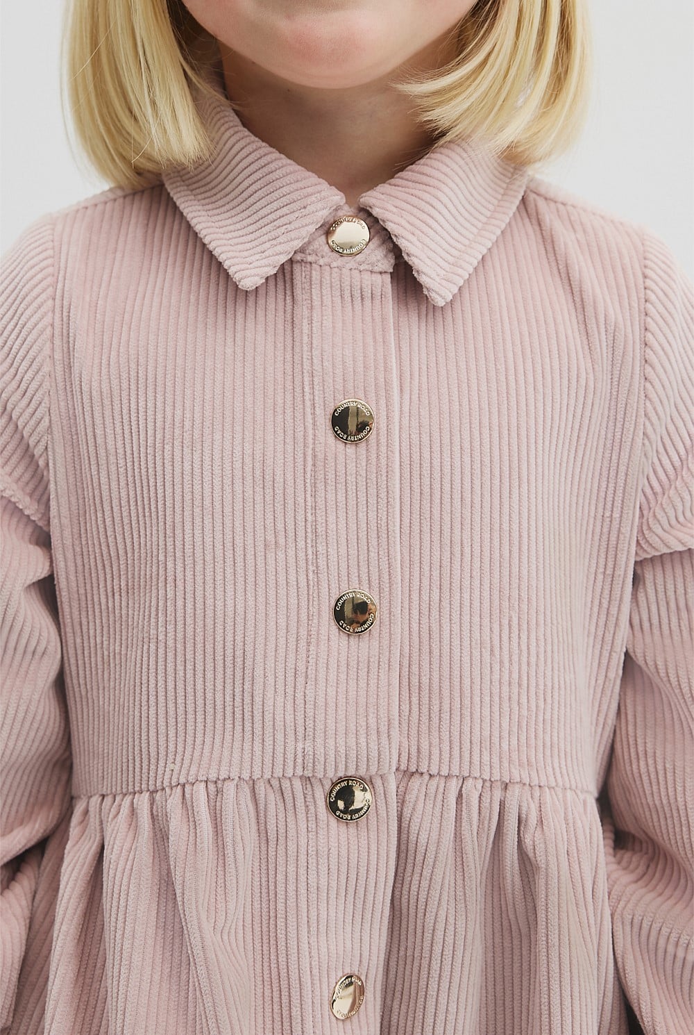 Organically Grown Cotton Cord Button Through Dress