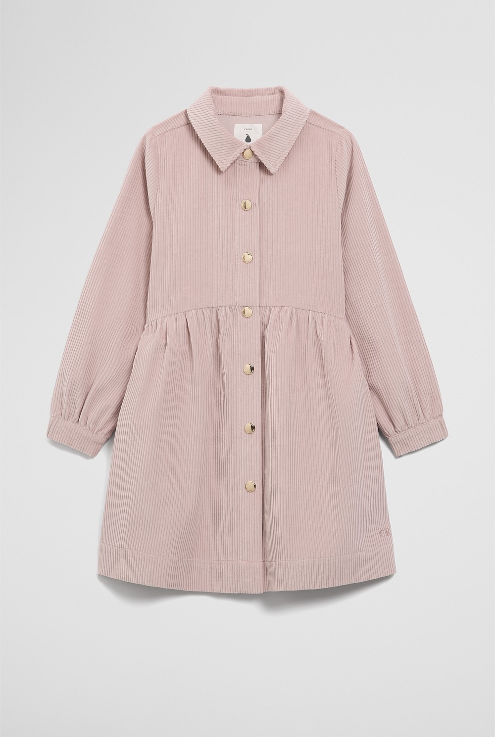 Organically Grown Cotton Cord Button Through Dress