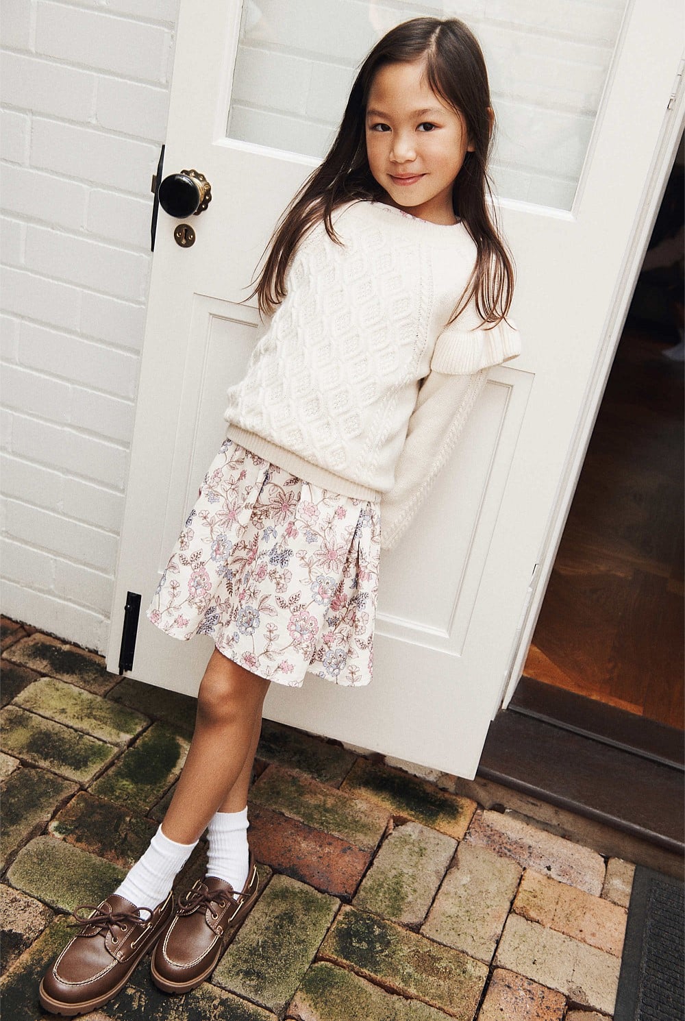 Organically Grown Cotton Printed Ruffle Cord Dress