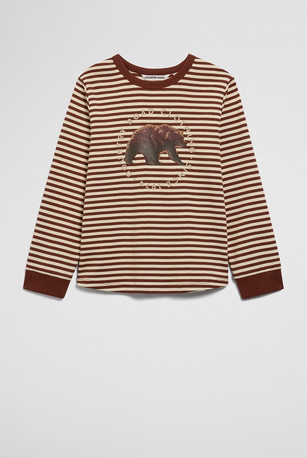 Organically Grown Cotton Stripe Bear T-Shirt