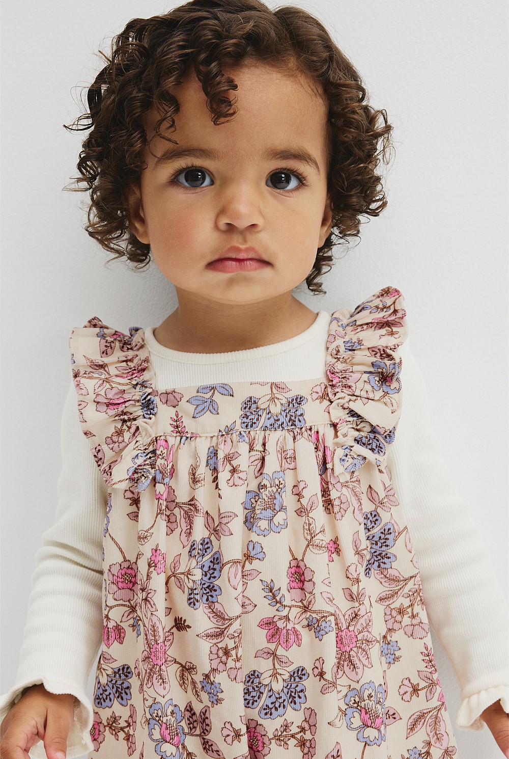 Organically Grown Cotton Ruffle Cord Overall