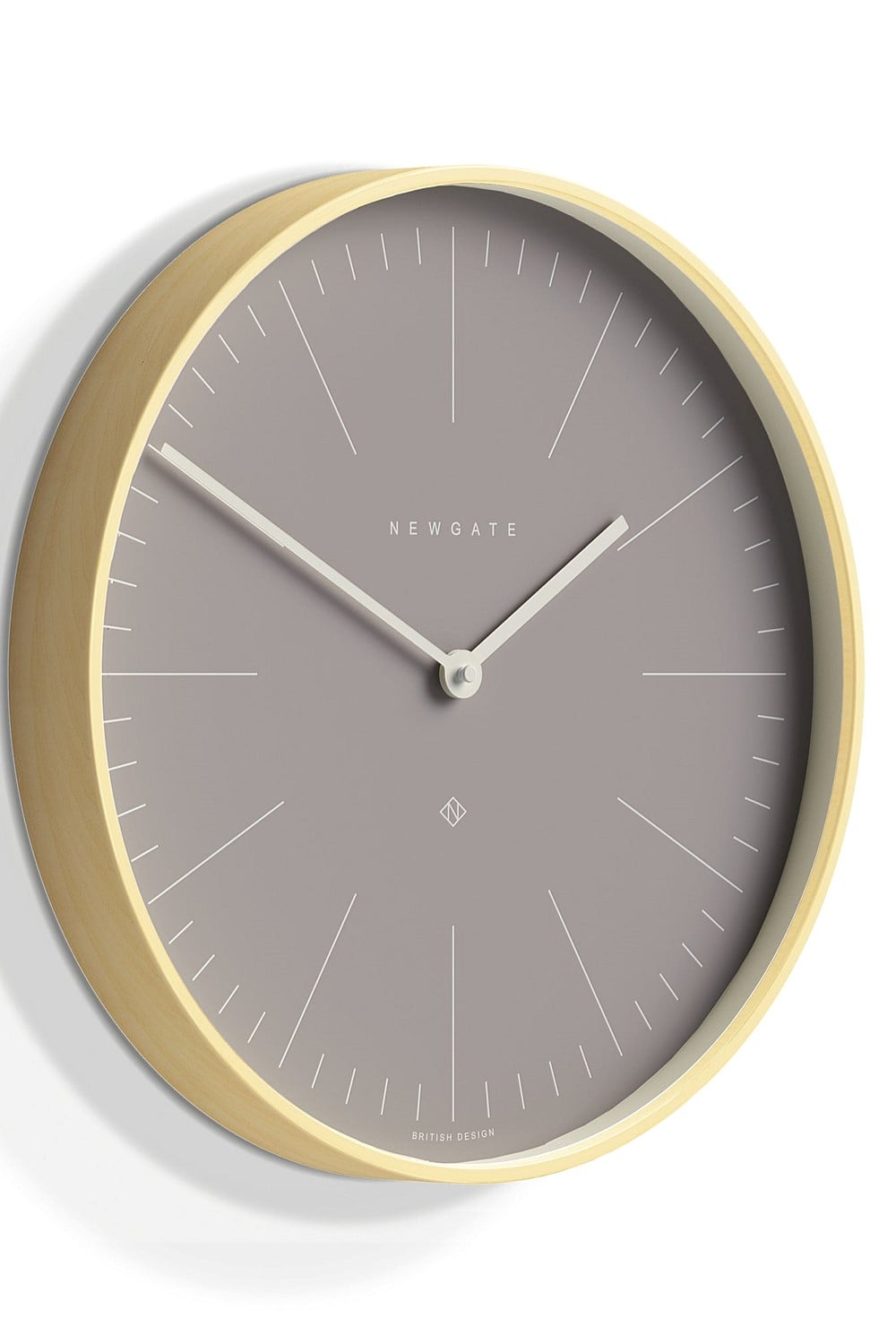Mr Clarke Clock - Pale Wood Clay Grey Dial