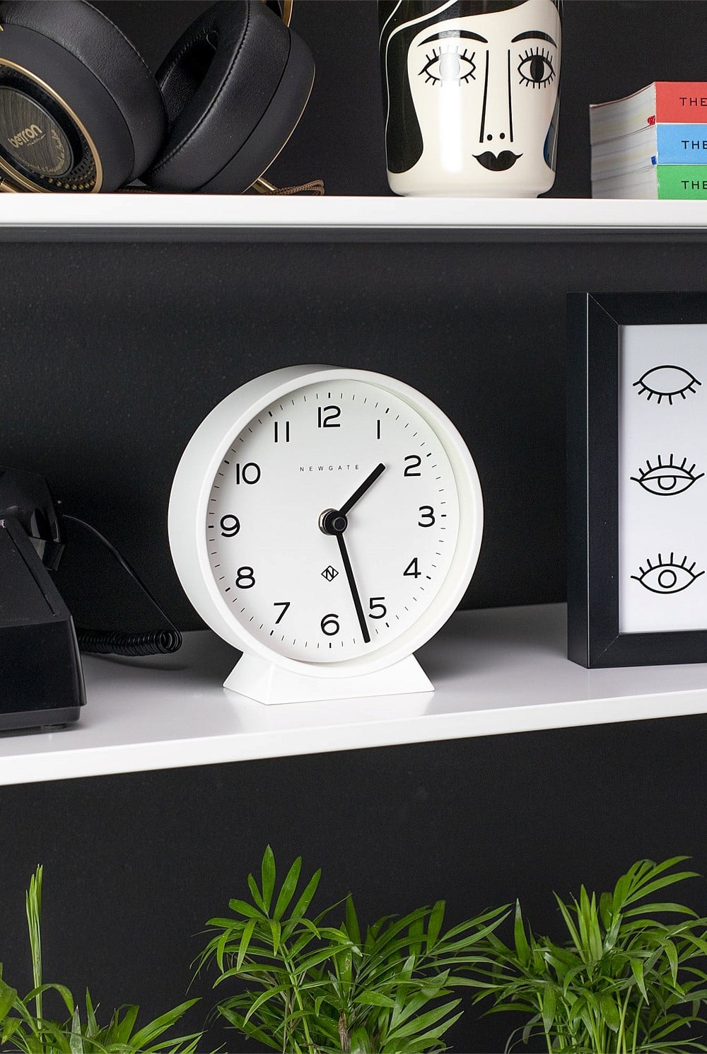 M Mantel Clock - Pebble White