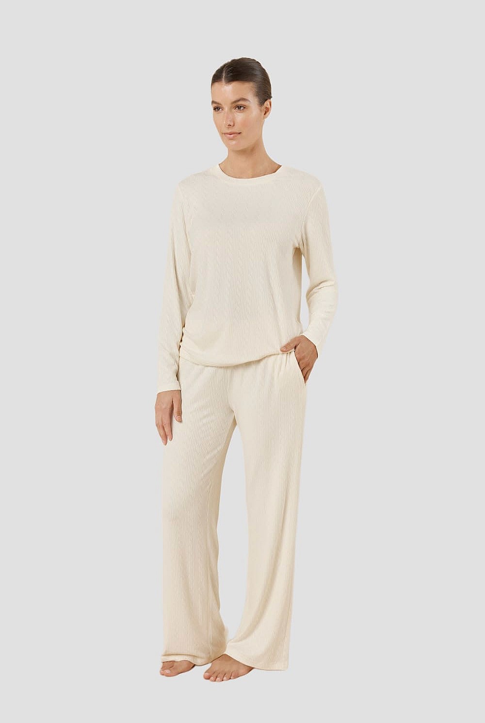 Ellie Lightweight Velour Cable Knit Set
