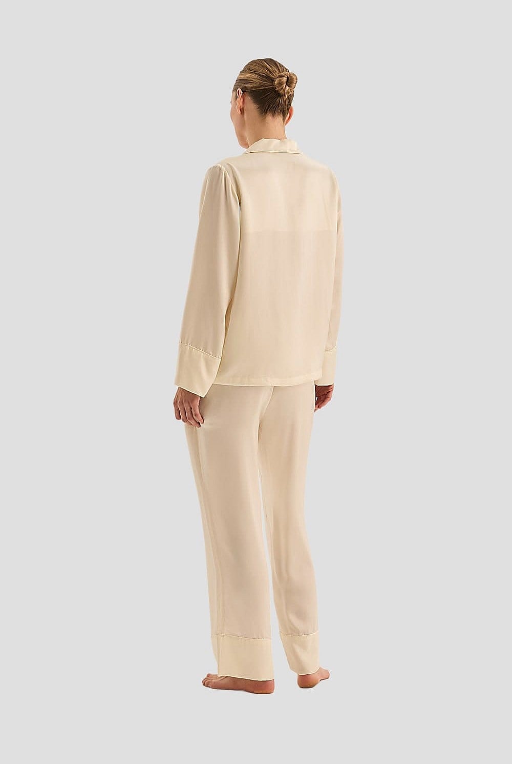 Emerald Pure Silk Long Sleeve Wide Leg Pyjama Set