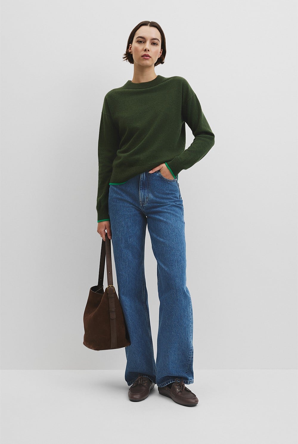 Tipped Crew Neck Knit