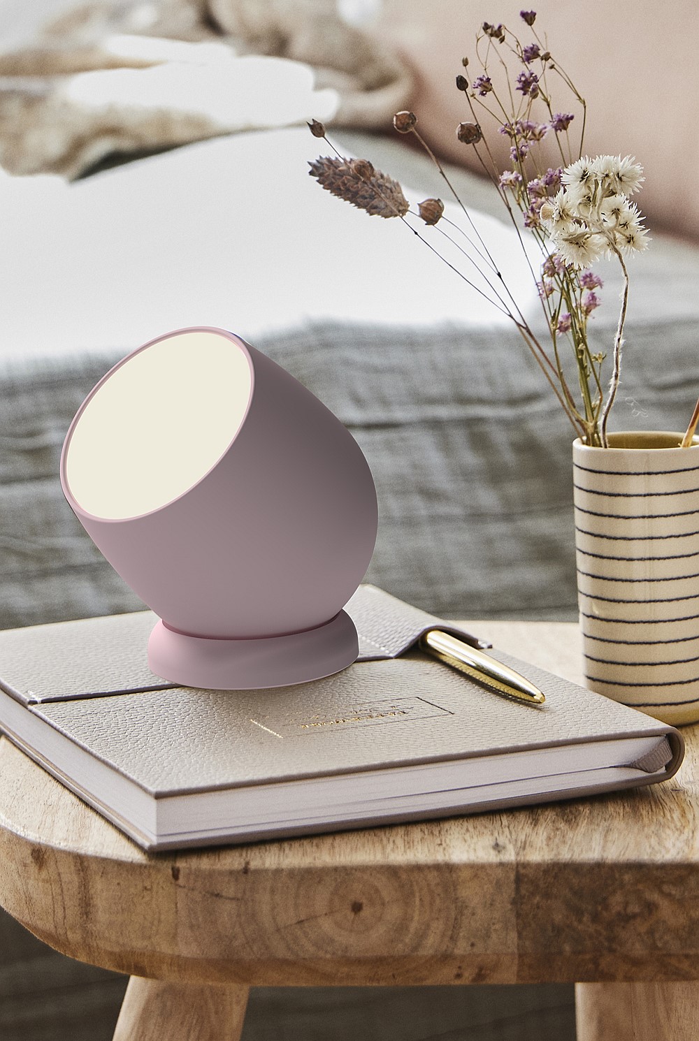 Beam Portable Rechargeable Touch Lamp - Dusty Rose