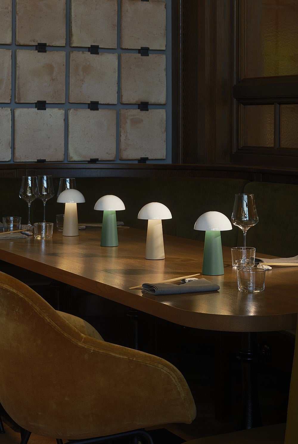 Bello Portable Rechargeable Lamp, Light Wood
