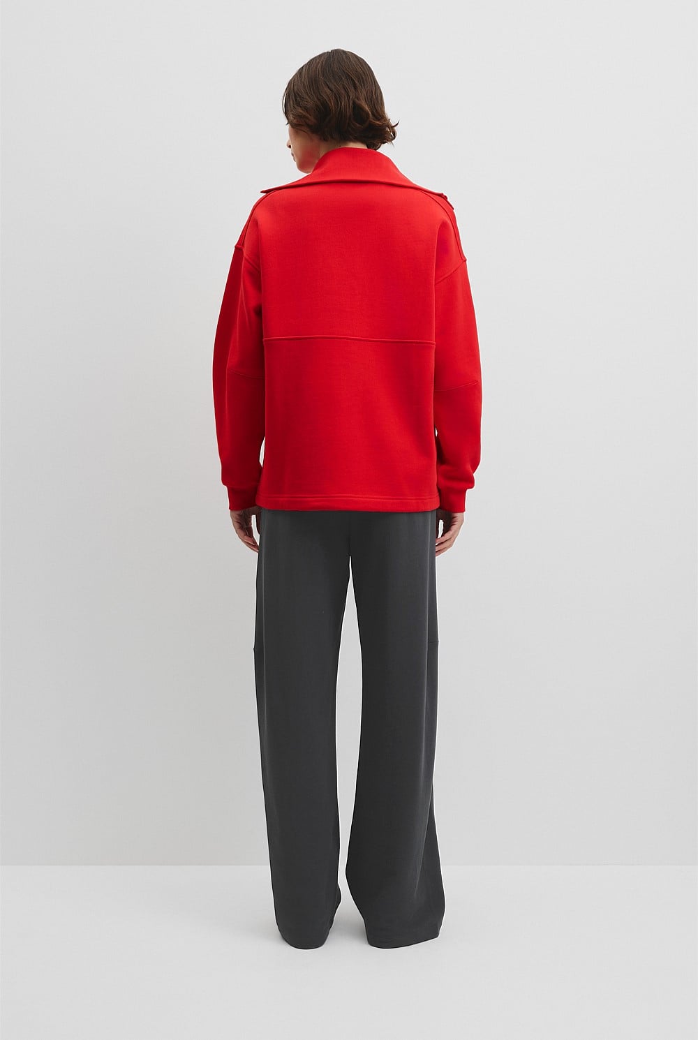 Australian Cotton Zip Neck Placket Sweat