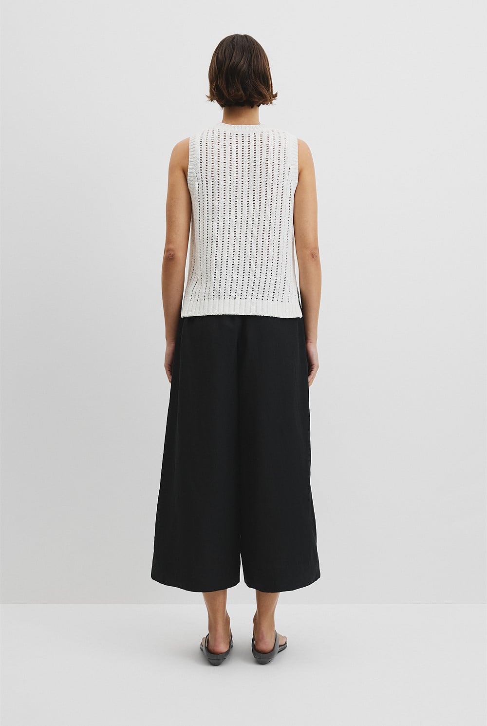 Australian Good Earth Cotton Pointelle Knit Tank