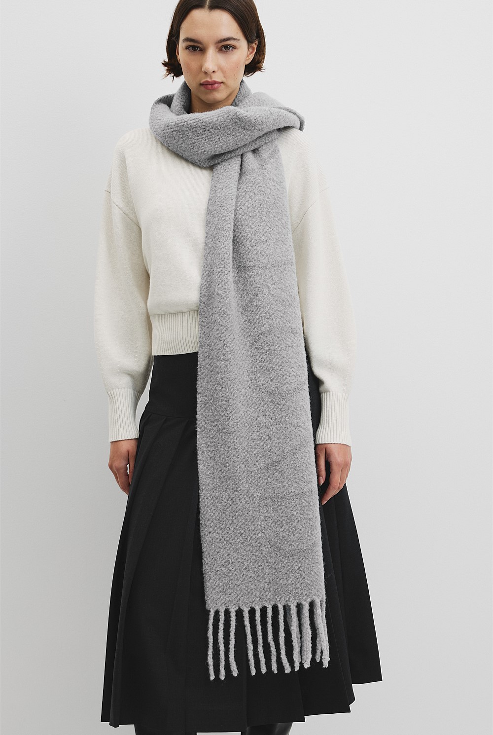 Alpaca Blend Herringbone Scarf