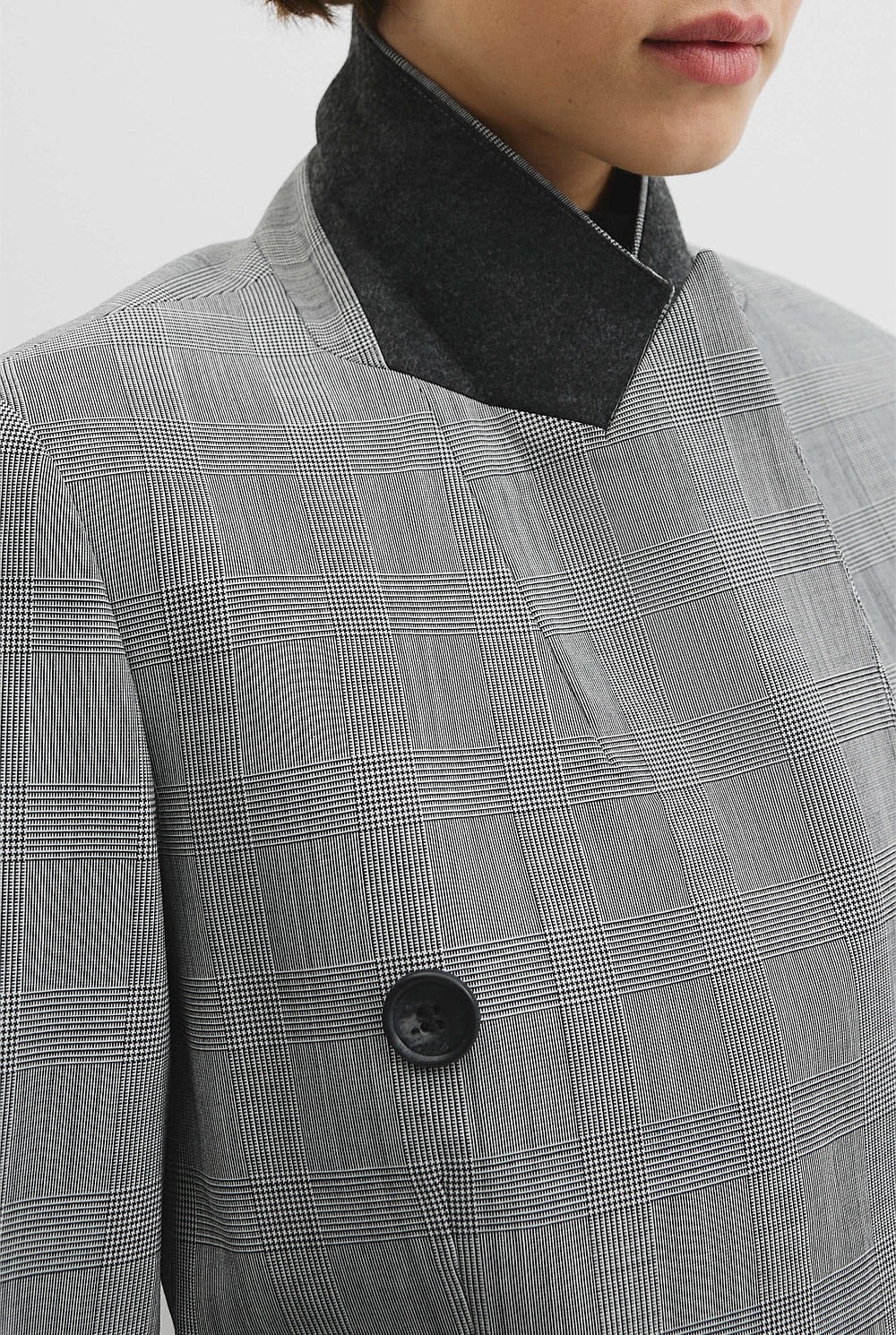 Glen Check Double Breasted Blazer