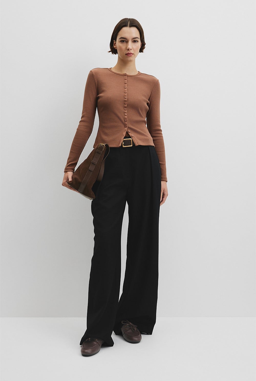 Long Sleeve Button Through Top