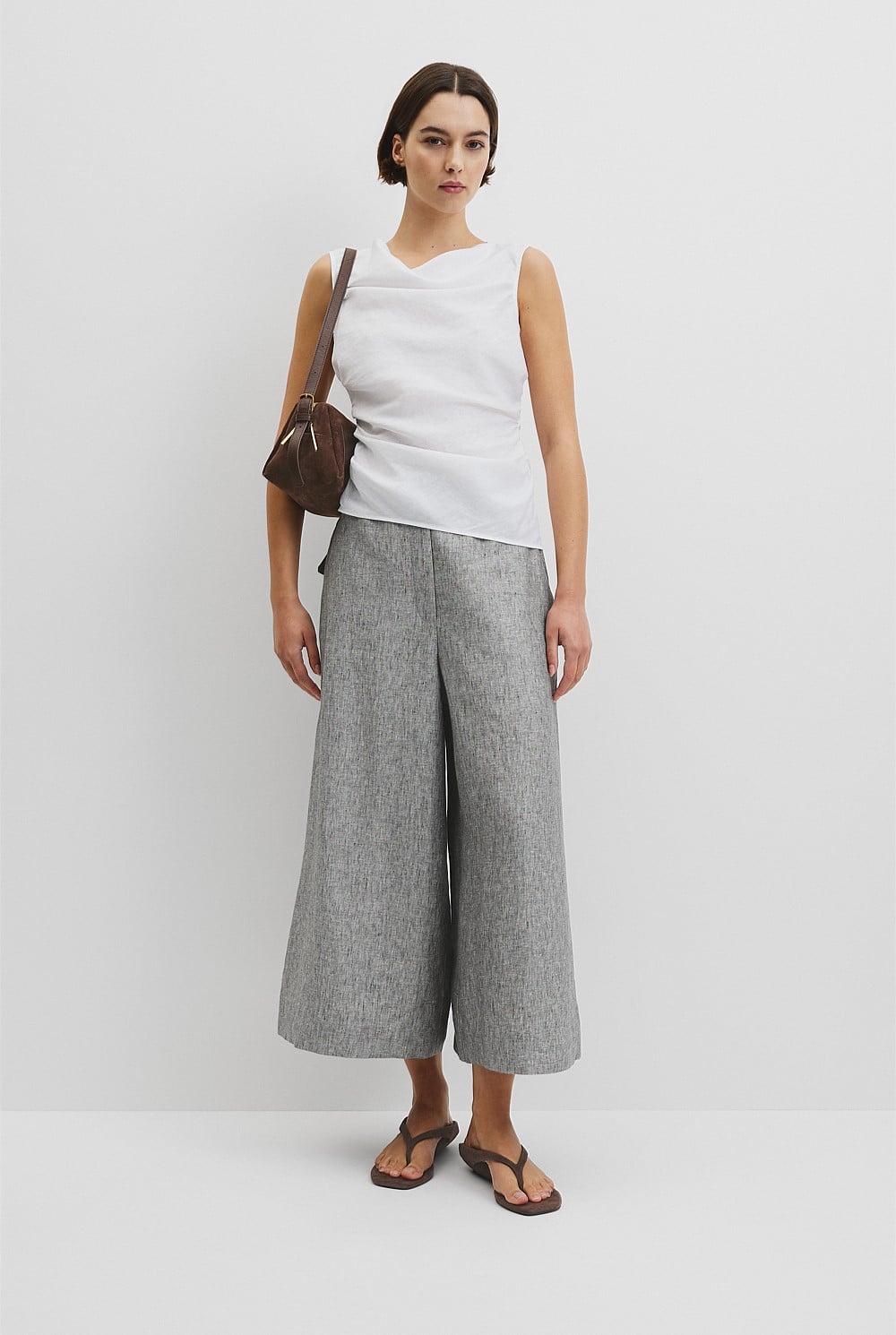 Ruched Linen Tank