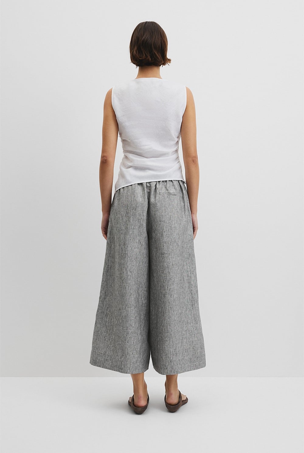 Ruched Linen Tank