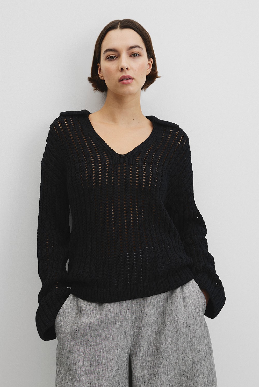 Australian Good Earth Cotton Long Sleeve Tape Knit