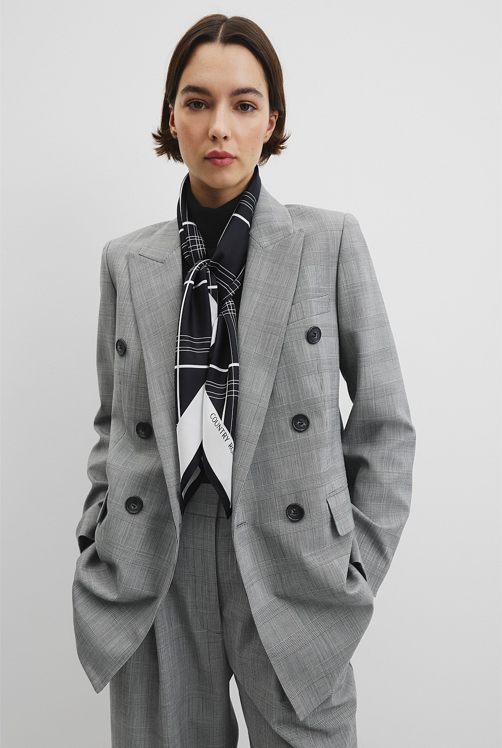 Silk Check Scarf