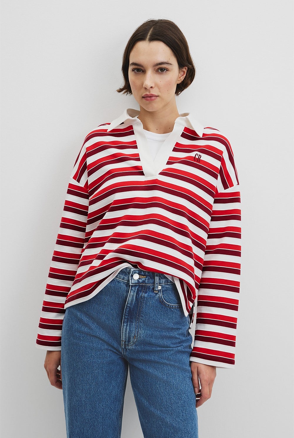 Australian Grown Cotton Stripe Texture Rugby Sweat