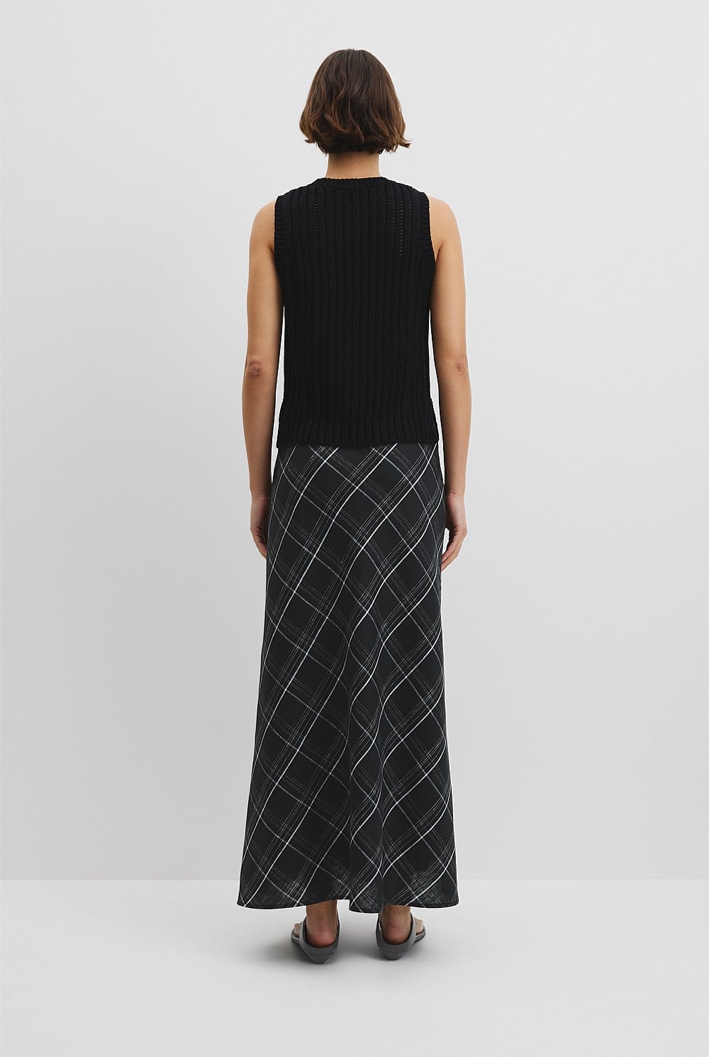 Australian Good Earth Cotton Pointelle Knit Tank
