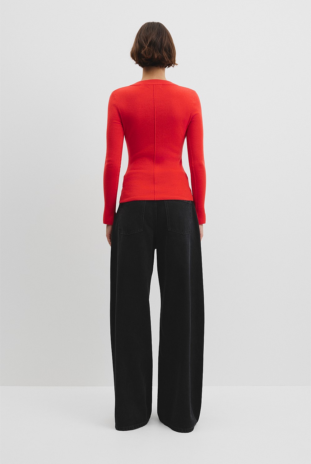 Wool Silk V-Neck Neck