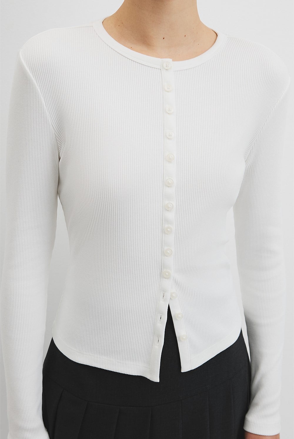 Long Sleeve Button Through Top