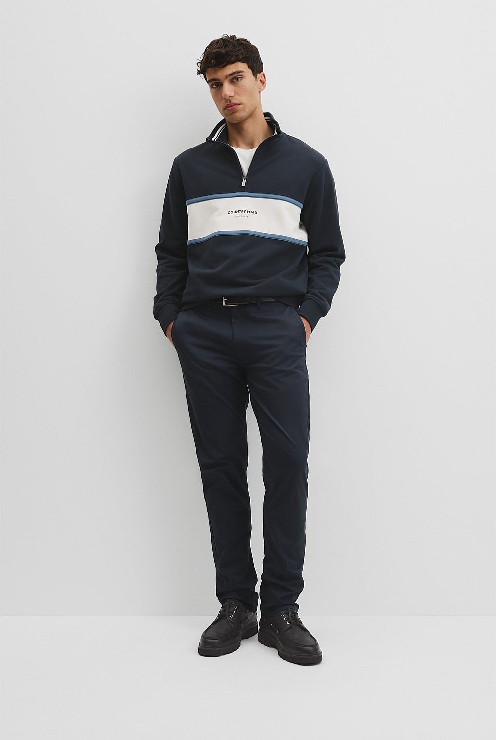 Australian Cotton Modern Logo Quarter Zip Sweat