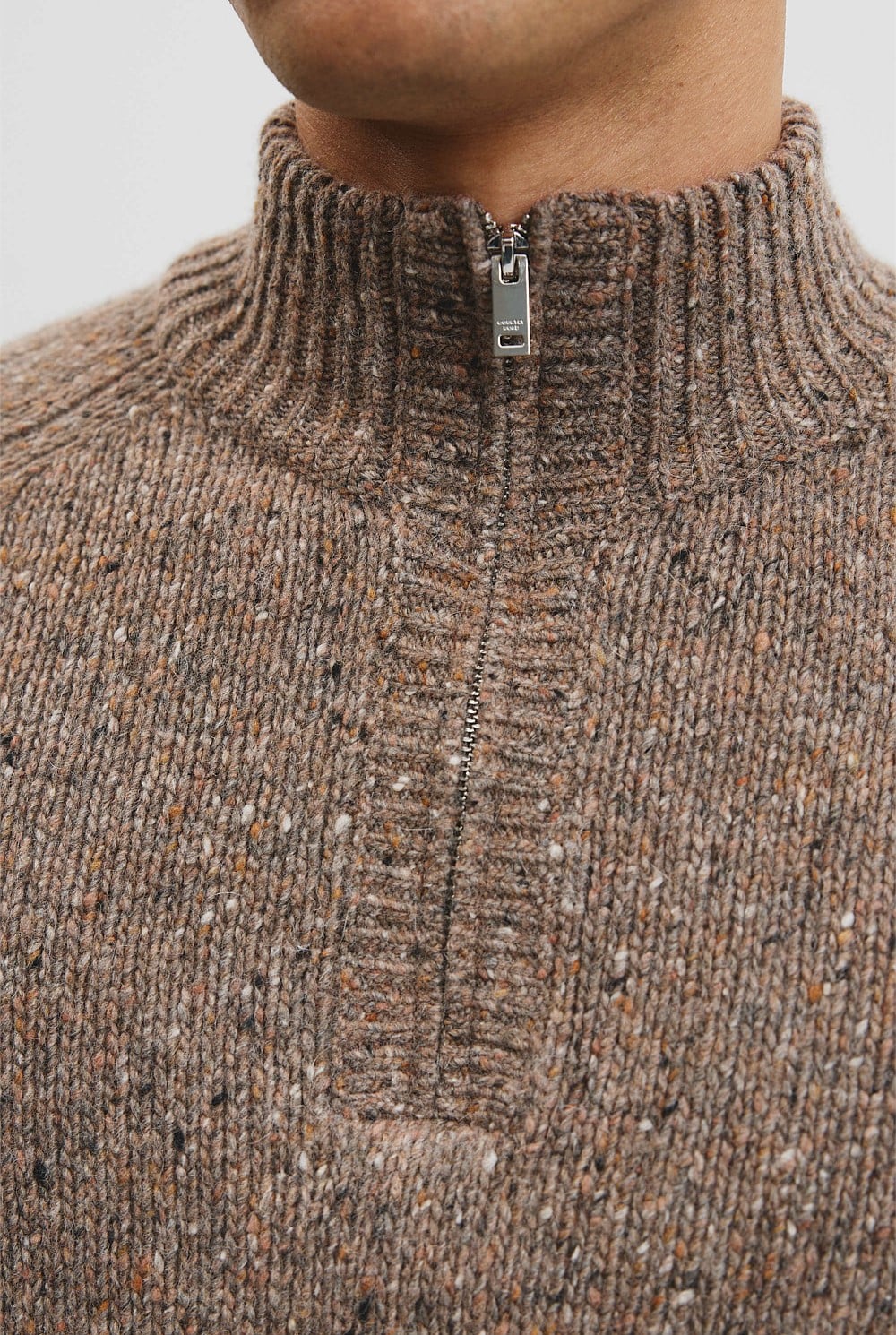 Merino Nep Quarter Zip Knit