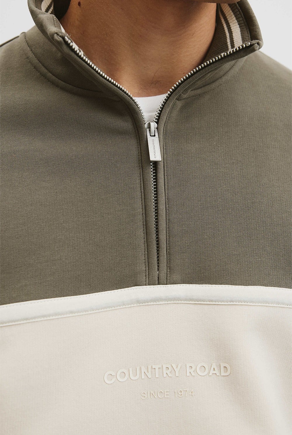 Australian Cotton Modern Logo Quarter Zip Sweat