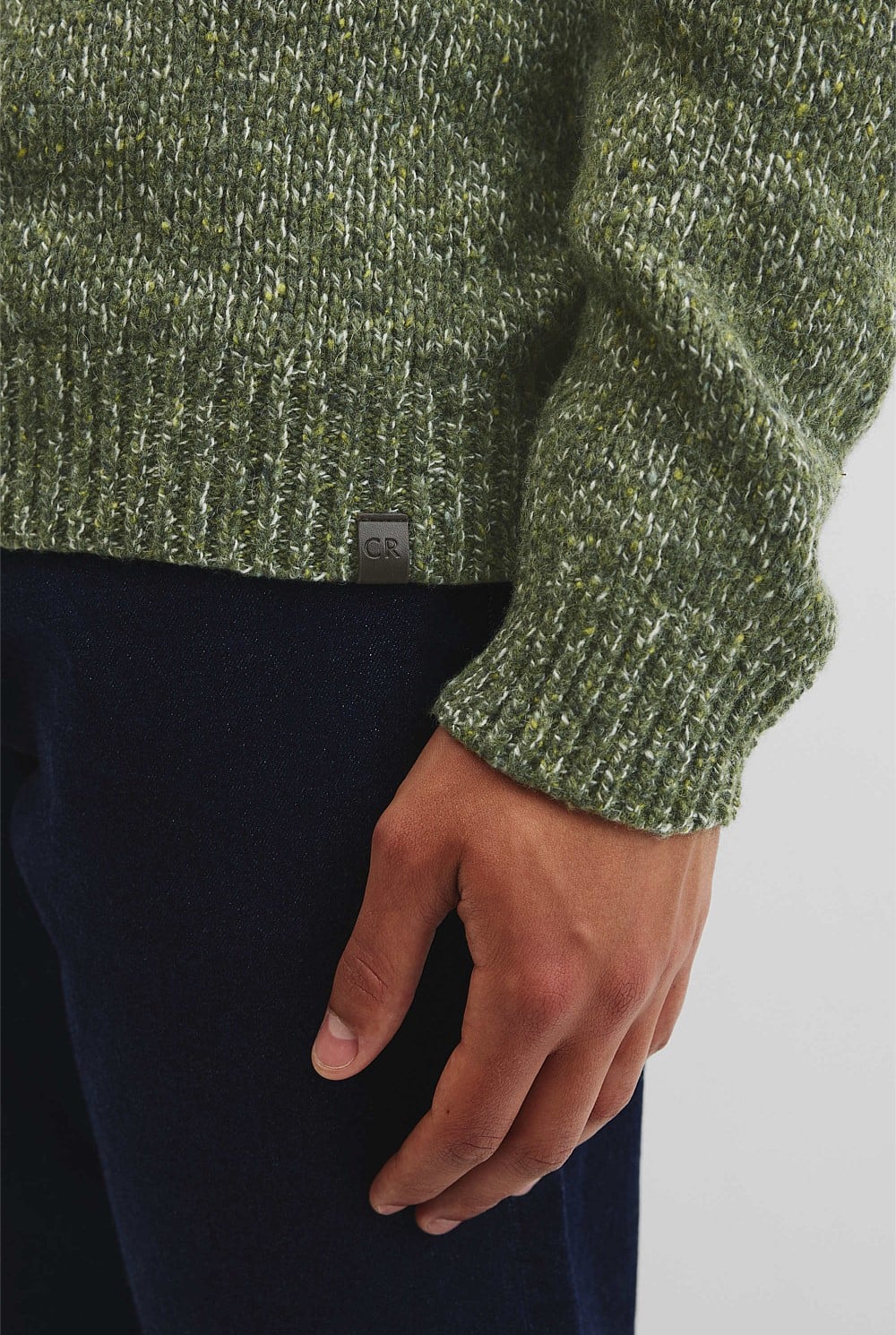 Merino Wool Blend Crew Neck Knit