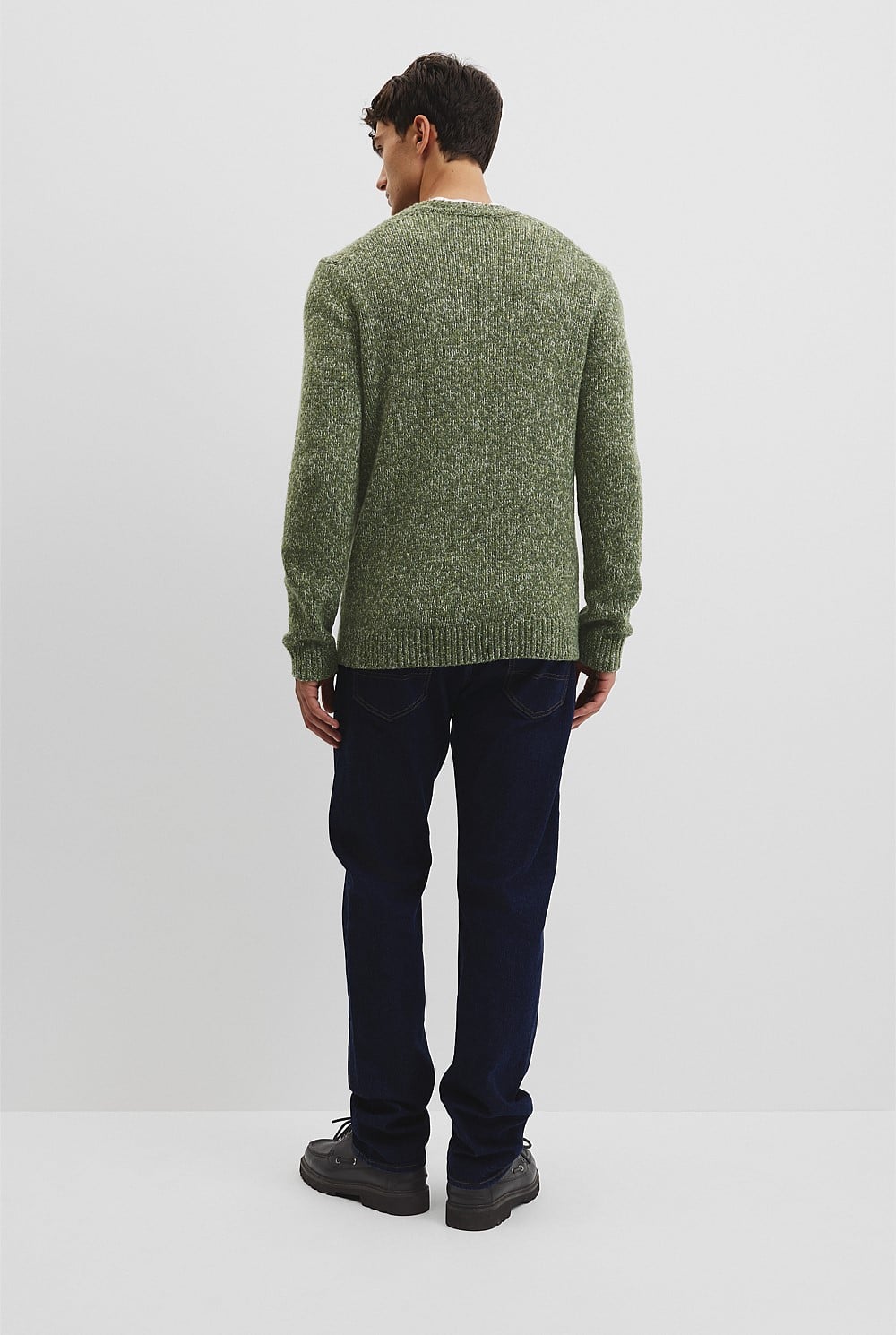 Merino Wool Blend Crew Neck Knit