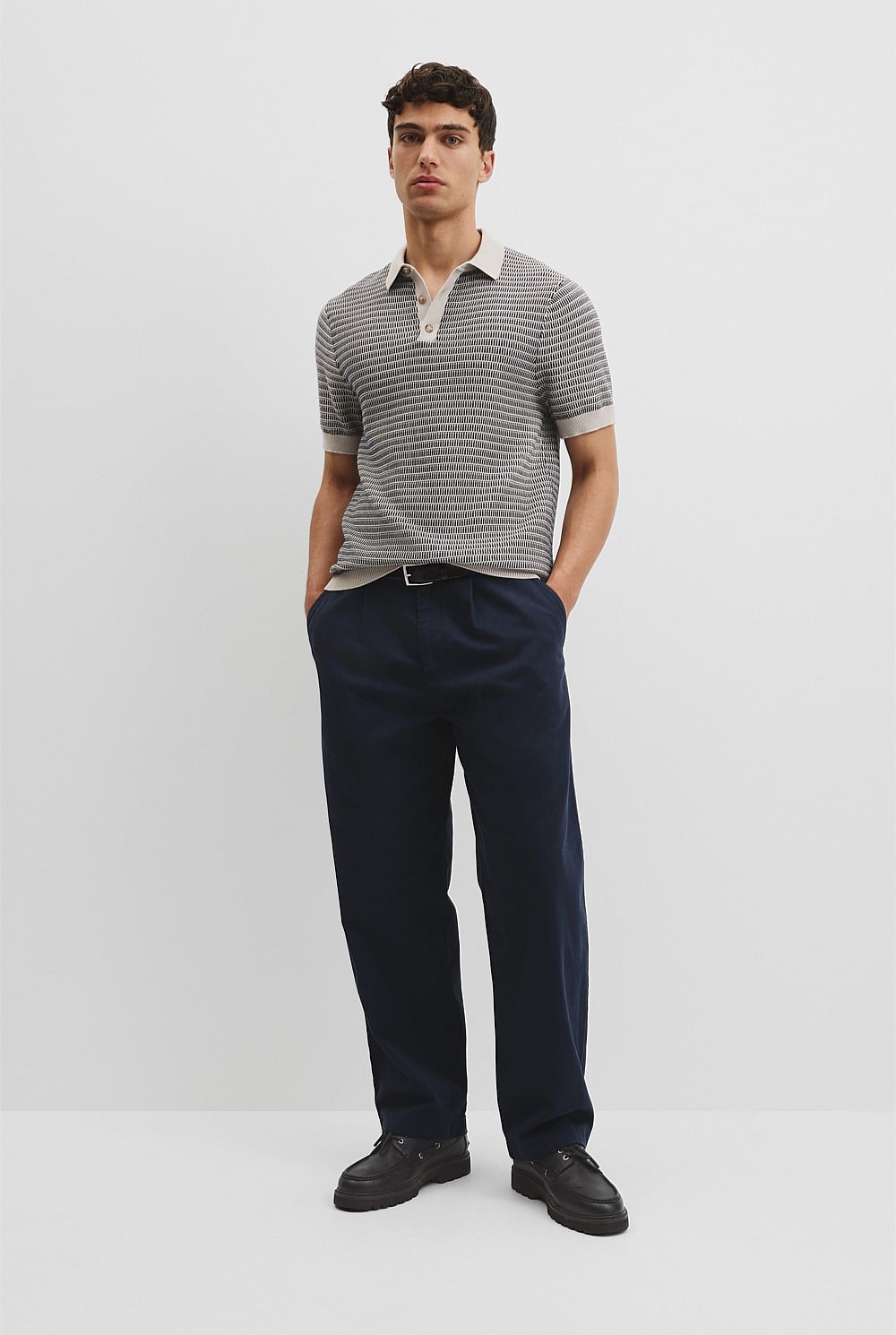 Australian Cotton Textured Knit Polo