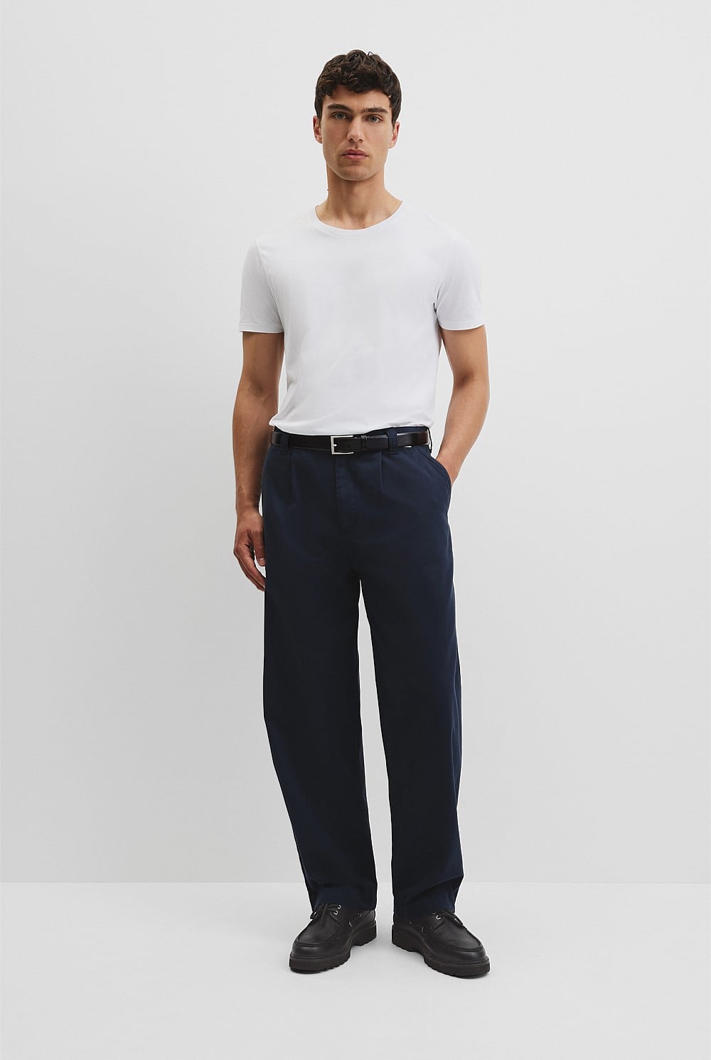 Pleated Wide Leg Chino